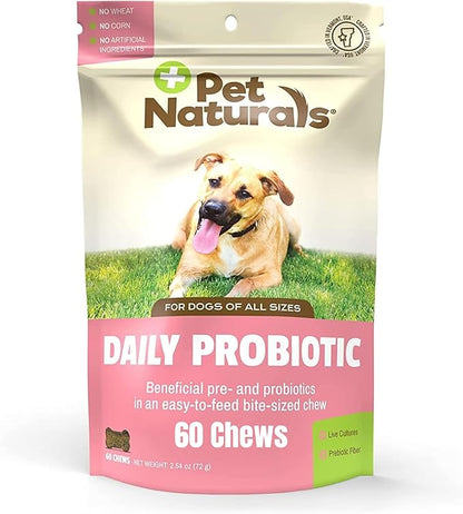 Pet Naturals Daily Probiotic Soft Chews for Dogs, Digestive and Immune Support Supplement, 1 Billion CFU Per Chew, Duck, 60 Count