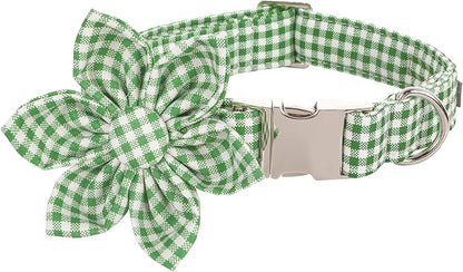 Lionet Paws Dog Collar with Flower, Soft and Comfortable, Adjustable Collar for X-Large Dogs Girl, Neck 16-26 inches