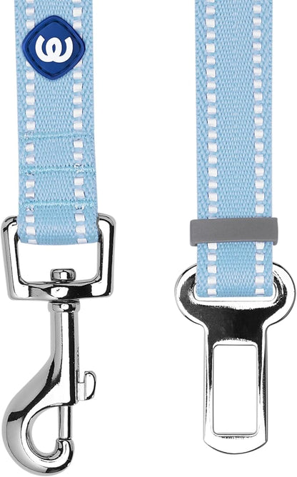 Blueberry Pet Pastel Colored Reflective Dog Harness with Seatbelt Clip – Adjustable No-Pull Pet Vest for Walking and Car Safety, Small Size in Baby Blue