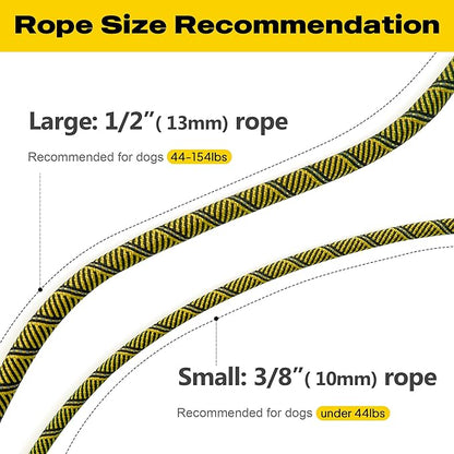 Fida Durable Slip Lead Dog Leash, 6 FT x 3/8" Heavy Duty Comfortable Strong Rope Slip Lead for Small Dogs and Puppies, No Pull Pet Training Leash with Highly Reflective (3/8", Yellow)