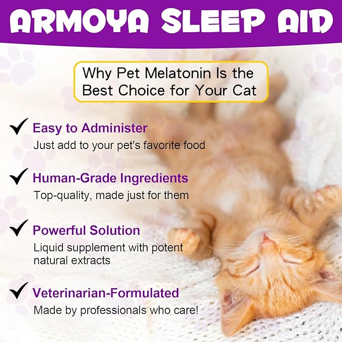 asusxcli Melatonin for Cats - Cat Calming Treats- Cat Sedative for Grooming - Helps to Support Restful Sleep for Your Cat - Cat Sleep Aid - Anxiety Relief for Cats