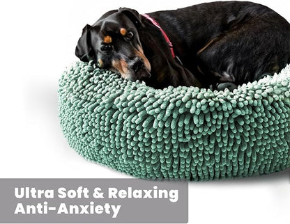 Muddy Mat®Cloud K-9 Bed for Dogs & Cats, Soft & Relaxing Donut Dog Bed, Chenille Material, Removable Cover, Washable & Dryer Safe–Seafoam Green Medium(35'x35')