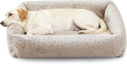 JOEJOY XL Dog Beds Large Sized Dog, Washable Orthopedic Premium Soft Corduroy Fleece Pet Bed with Removable Zipper Cover, Cute Calming Puppy Bed with Non Skid Bottom