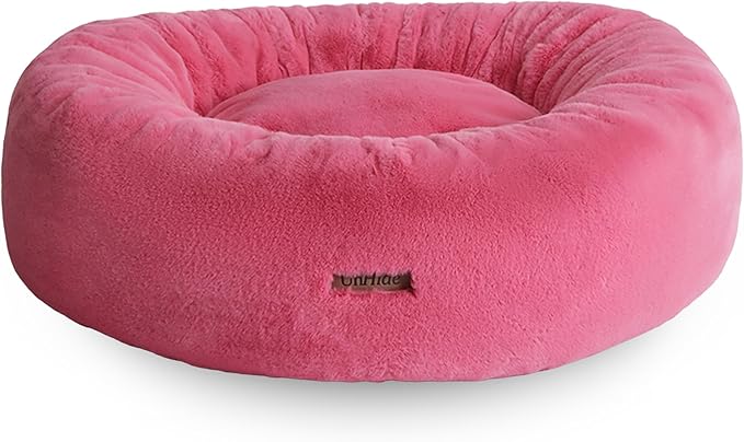 UnHide Floof Pet Bed - XL (40"x14") - Extra Soft Dog Bed - Removable Faux Fur Cover - Machine Washable - Helps Ease Pet Anxiety & Provides The Perfect Sleep - Pink