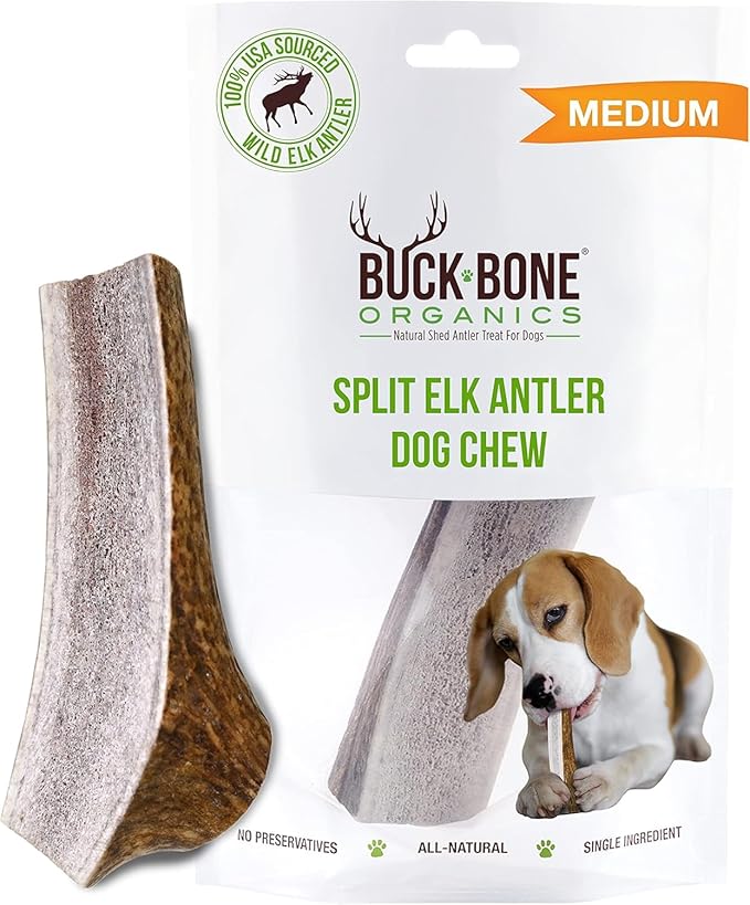 Buck Bone Organics Elk Antler Split Dog Chew (Medium)