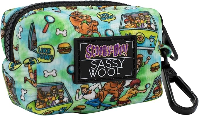 Sassy Woof Dog Waste Bag Holder – Scooby-Doo™ Waste Bag Dispenser for Leash, 3" x 2.5" x 2" – Cute & Durable Holder for Walks – Fits Standard Rolls – Pet Walking Accessory with Clip