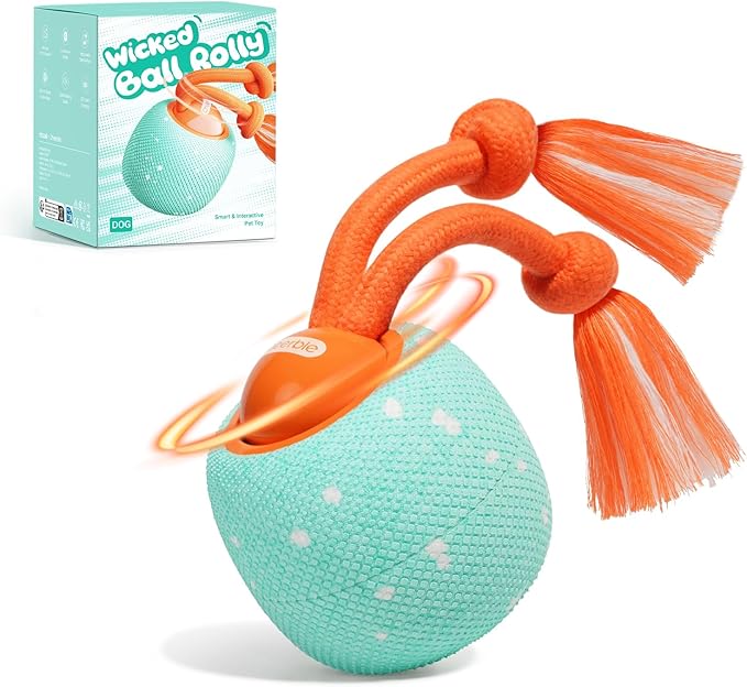 Hoochii Smart Interactive Dog Toy, Wicked Ball Rolly, Automatic Moving, Bouncing, Rotating, E-TPU Material, Active Rolling Interactive Dog Ball for Medium and Large Dogs