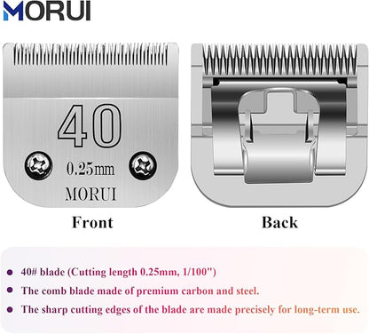 40 Cut Length 1/100"(0.25mm) Detachable Pet Dog Clipper Blades UltraEdge Series Clipper Blades for Dog Grooming Compatible with Most Andis,Oster A5 Wahl KM Series Clippers