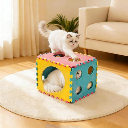 MOYMO 41 Pcs Interactive Cat Toys for Indoor Cats, Kitten Toys with Cute Cat House Bed, Catnip Toys, Chew Rope, Feather Wand, Springs and Balls for Indoor Kittens