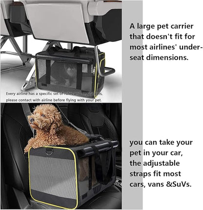 GAPZER Cat Carriers for Large Cats 20 lbs+ Soft Pet Carrier for Small Dog/Durable 2 Kitty Travel Bag/Medium Big Cats Puppy 15 Pounds/Softside Cat Carrier Large
