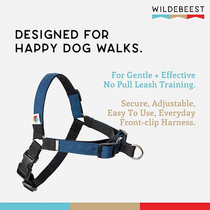Wildebeest No Pull Dog Harness | Comfortable Training Harnesses | Effective No Pull Harness Design | Ideal for Large Sized Dog | 4-Point Adjustable(XL - 30~36 inch Girth, Navy)