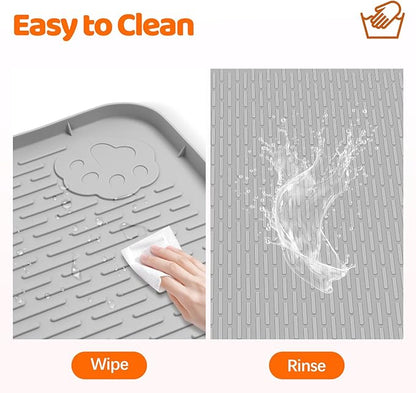 Pee Pads for Dogs, 50" x 35" Extra Large Reusable Silicone Mat, Washable Puppy Training Pads for Potty Training, Non-Slip, Leak-Proof, Indoor Floor Protection (Light Grey)