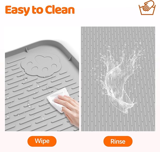 Pee Pads for Dogs, 34" x 22" Extra Large Reusable Silicone Mat, Washable Puppy Training Pads for Potty Training, Non-Slip, Leak-Proof, Indoor Floor Protection (Light Grey)