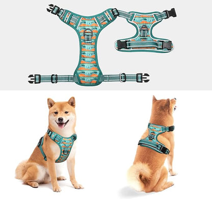Timos No Pull Dog Harness,No Choke Front Clip Dog Reflective Harness,Adjustable Soft Padded Pet Vest with Easy Control Handle for Large Dogs,Wilderness,L