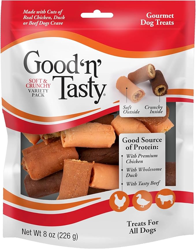 Good ‘N’ Tasty Soft and Crunchy Variety Pack, 8 Ounces, Treats for Dogs