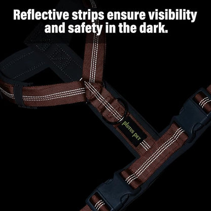 Plutus Pet No Pull Dog Harness, Adjustable Nylon Harness with Soft Padding, Reflective and Heavy Duty Dog Harness for Small, Medium, Large Dogs(Orange, XL)