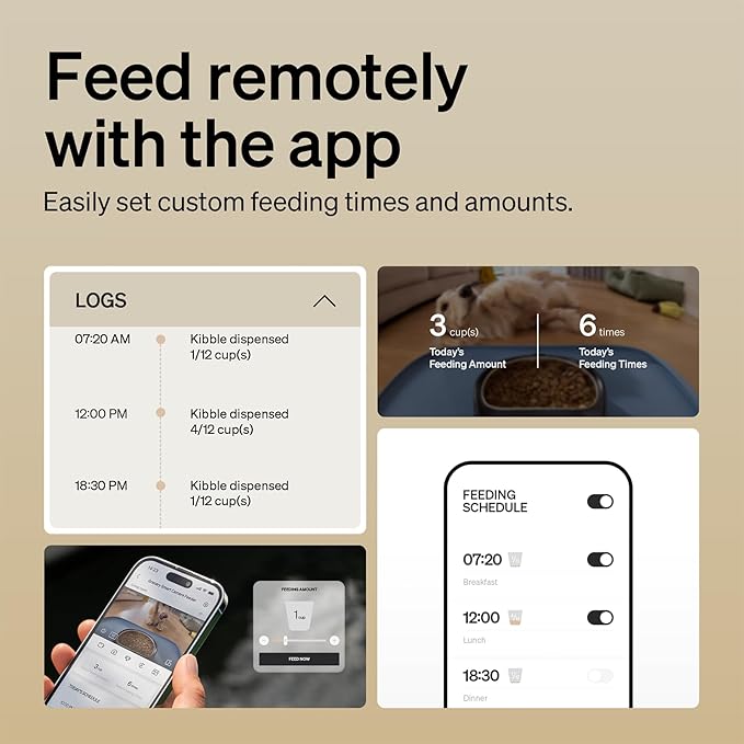 PETLIBRO Automatic Cat Feeder with Camera, 1080P HD Video with Night Vision, 5G WiFi Pet Feeder with 2-Way Audio, Low Food & Blockage Sensor, Motion & Sound Alerts for Cat & Dog Single Tray