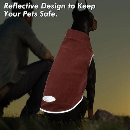 cyeollo 2 Pack Fleece Dog Sweater Vest Dog Sweatshirt Reflective Lightweight Doggie Clothes for Small Dogs Girl Pet Apparel Pink, Fuschia, M