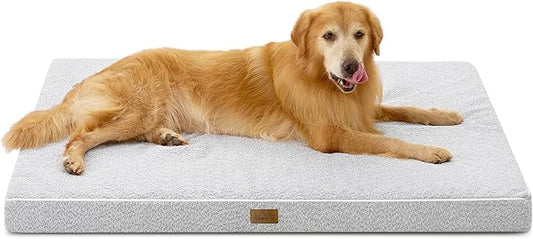 COZY KISS Big Dog Bed for Giant Dogs, Rectangular XXL Orthopedic Dog Beds Extra Large, Foam Anti-Slip Bottom Pet Mat with Washable Removable Cover, Suitable for Pet Up to 150 lbs, 54x44x4 inch, Grey
