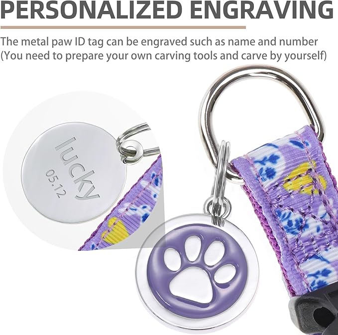 PUPTECK No Pull Easter Dog Harness Soft Adjustable Basic Nylon Step in Puppy Vest Outdoor Walking with ID Tag, Light Purple S
