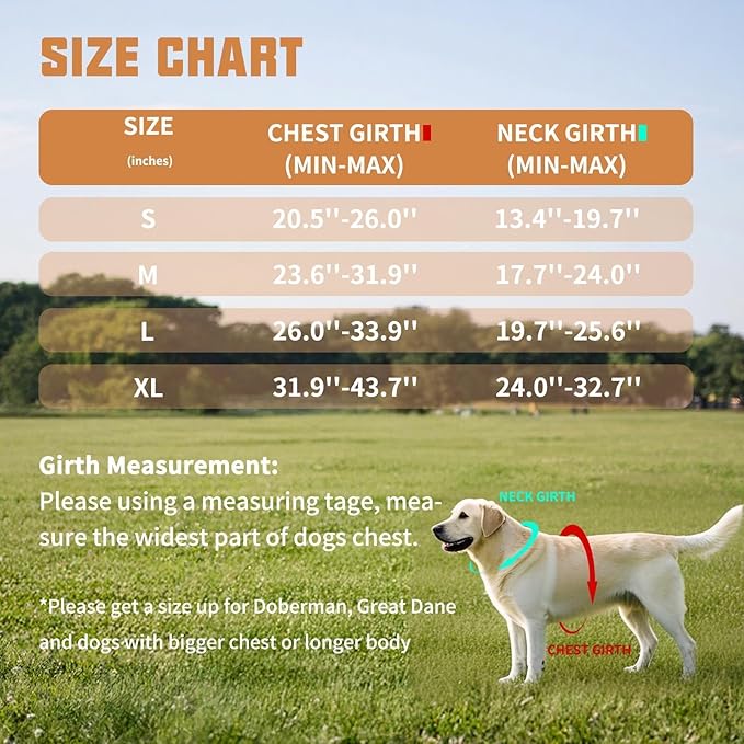 AUROTH Dog Harness and Leash Set, Soft Padded Dog Vest with 5.25FT Dog Leash, No Choke, Easy On Pet Vest, Adjustable Reflective No Pull Dog Harness for Large Dogs, Easy Walking and Training