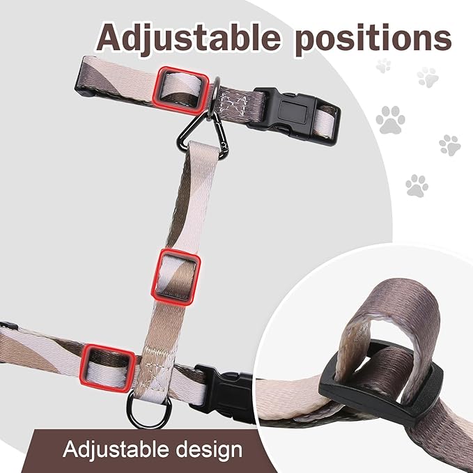 Hikiko Cat Harness and Leash Set Escape Proof Adjustable Walking Travel Soft Kitten Harness for Small Medium Large Cats (Color Block, S)