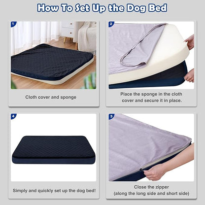 JoicyCo Dog Bed for Medium Dogs, Orthopedic Foam Dog Bed, Joint Relief Pets Sleeping Mattress, Non Slip Bottom with Washable Removable Cover, Dark Grey