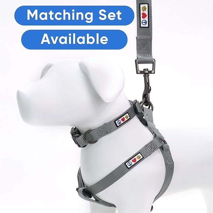 Pawtitas Solid Step-in Dog Harness – Adjustable No-Pull Vest for Puppies to Seniors, Safe & Comfortable L Grey