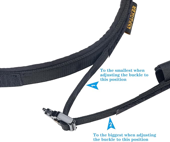 EXCELLENT ELITE SPANKER Tactical Dog Collar Nylon Adjustable Training Collar Military Dog Collar Heavy Duty Metal Buckle with Control Handle for Medium and Large Dogs with Patchese(Black-M)