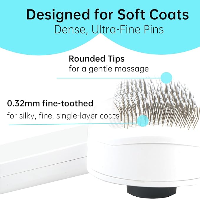 Self-Cleaning Slicker Brush for Dogs & Cats, 3-in-1 Grooming Kit with Detangling Comb & Storage Box, Deshedding Tool for Long Short Hair Pets, Skin-Friendly Brush Prevents Matting & Tangles