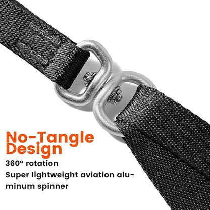 HOWGO Double Dog Leash, No Tangle 360° Swivel, Adjustable Two Padded Handles, Double Clip Dog Leash Coupler Splitter for 30~150 lbs Large and Medium Breeds (Green, 4/5'' x 4.8 FT, Ultralight)
