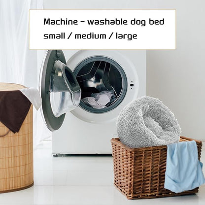 Comfort Donut Dog Bed for Small Dogs, Cat Bed & Pet Bed for Indoor Use, Medium Size with Soft Plush, Round Dog Beds for Large Dogs and Cats (Light Gray, 20''Lx20''Wx8''Th)