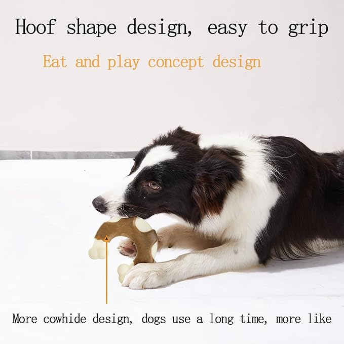 SPEREELER Dog Bones Chew Toys for Aggressive Chewers, 2 Pack Real Beef Flavor,Indestructible Teething Chew Toys for Large/Medium/Small Breed,Tough Dog Toy with Durable Nylon