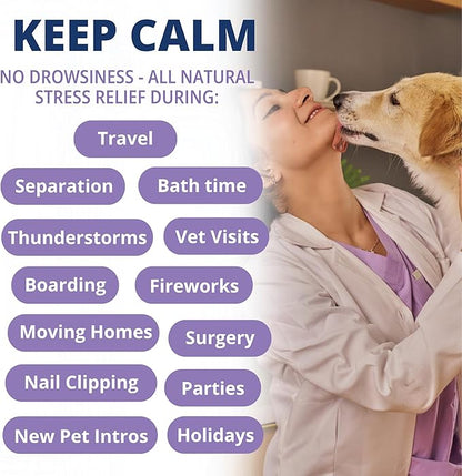Under the Weather Calming Chews for Dogs | Vet Formulated Dog Calming Chew Treats | Natural Stress Support | Helps with Anxiety, Stress & Thunderstorms | Chicken Flavor Dog Calming Aid | 60 Count