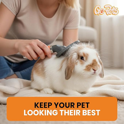 GoPets Small Pin Slicker Brush, Easy-Groom Pin Comb for Tangles & Shedding, Rounded Safety Tips, Dematting Brush for Short & Long Hair Cats, Dogs & Furry Pets, Ideal for Sensitive, Hard-to-Reach Areas