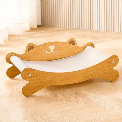 RizzQi Cat Scratcher Bed for Indoor Cats & Hammock Lounge & Scratch Pad,Wooden Modern Cat Scratcher & Cat Beds & Furniture Sturdy and Durable for All Types of Cats Play and Rest