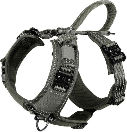 ICEFANG Dog Strap Harness with All-Metal Hardware,for Small Sized Dog,K9 Vest,Y-Shape Soft Padding,Adjustable Pet Harness,No-Pull Front Leash Clip (Small (Pack of 1), Green)