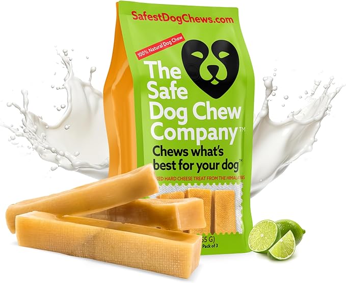 The safest All-Natural Cheese Chews - XLarge (Pack of 3) - NO Chunks, NO preservatives, NO Bad Smell, Great Teeth Cleaner, Super Long-Lasting