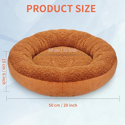 AUPETEK Heated Cat Beds for Indoor Cats Warming Cat Beds Super Soft Machine Washable Thermo Kitty Electric Heating Bed 19 Inches Round