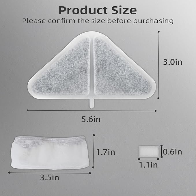 Automatic Pet Fountains Filters Replacements, 230oz/7L Dog Multiple Filtration Dog dispensor, Filtration System Pet Fountain Filters Replacement, 6Pack (6 Filter+6 Mesh Bag+6 Sponge)