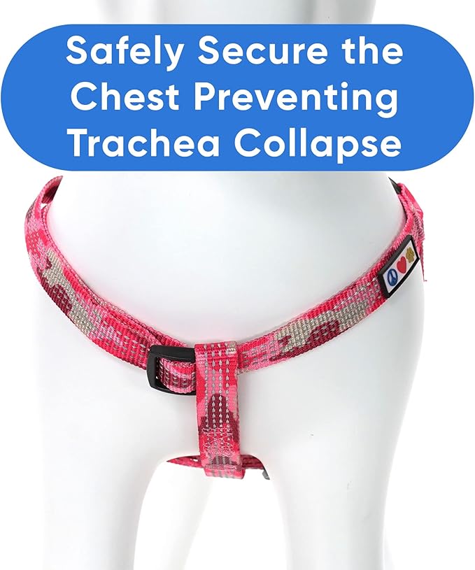 Pawtitas Reflective Step-in Dog Harness – Adjustable No-Pull Vest for Puppies to Seniors, Safe & Comfortable, XS Camo Pink