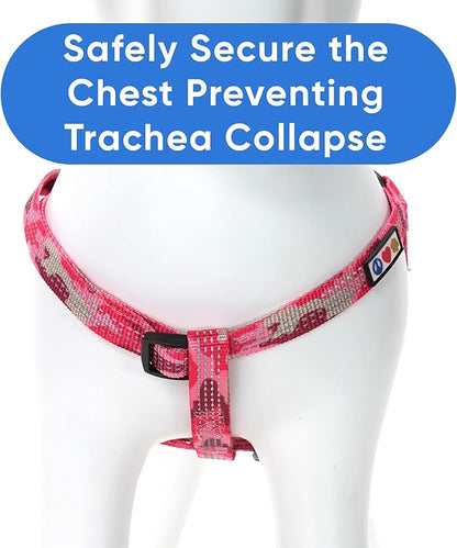 Pawtitas Reflective Step-in Dog Harness – Adjustable No-Pull Vest for Puppies to Seniors, Safe & Comfortable, XS Camo Pink