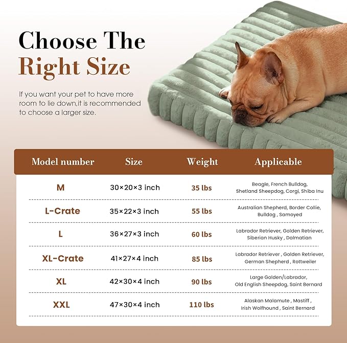 Cozila Extra Large Dog Bed for Crate, Orthopedic Dog Bed with Waterproof Lining, Soft Short Plush Surface & Egg Crate Foam, Machine Washable Pet Bed with Removable Cover & Anti Slip Bottom