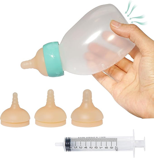 Doggiema Puppy Feeder Bottle, Silicone Feeding Nipple and Syringes for All Breed of Puppies and Other Animals Dongdong pet
