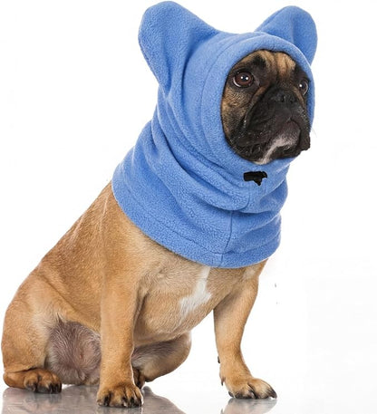 Clysee Winter Dog Hats Quiet Ears for Dogs Ear Muffs Pet Neck Warmer Scarf Hoodie Noise Protection Cover Beanie Head Wrap Costume for Pet Dog Cats(Sky Blue,S)