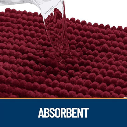 OLANLY Dog Door Mat for Muddy Paws 30x20, Ultra Absorbent Chenille Mud Doormat, Non-Slip Washable and Dirt Trapping Doormat for Indoor Entryway, Quick-Dry Indoor Pet Bed Mats for Dogs, Burgundy