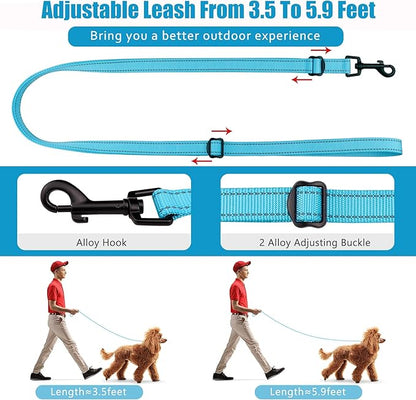 Martingale Dog Collar and Leash Set Martingale Collars for Dogs Reflective Martingale Collar for Small Medium Large Dogs(Sky Blue&S)