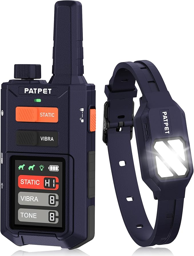 PATPET Dog Training Collar with Remote - 4200FT E Collars for Dogs Training for Large Medium Dogs, Rechargeable Waterproof Electric Dog Collar with 4 Training Modes & Night Lights