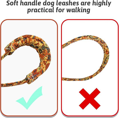 Dog Collar and Leash Set Girls Adjustable Puppy Collars with Floral Bow Tie for Small Medium Large Female Dogs, Orange Paisley, XS