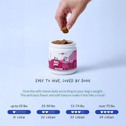 Hip and Joint Supplement for Dogs - with Collagen, Glucosamine for Dogs - Fish Oil - Hip & Joint Support, Ease Inflammation, Antioxidant. (Max Strength)